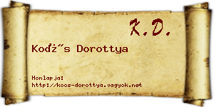 Koós Dorottya névjegykártya