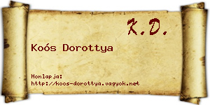Koós Dorottya névjegykártya